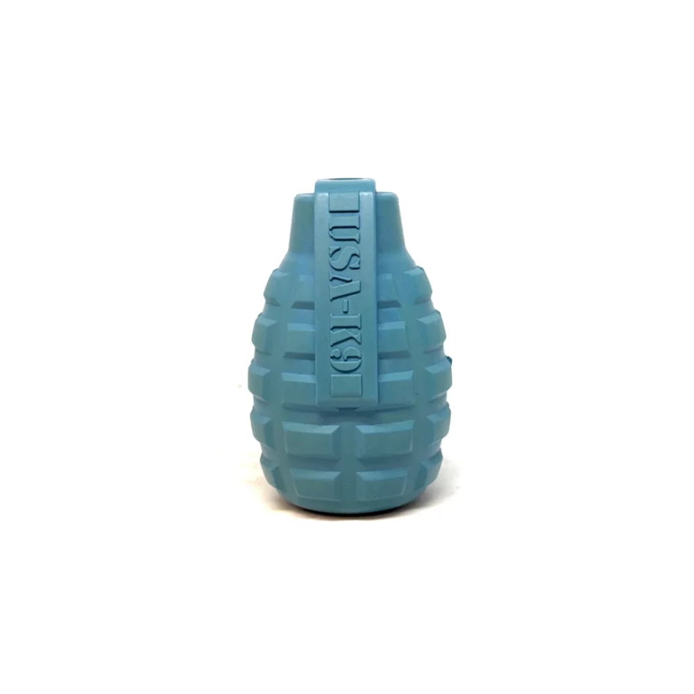 K9 Grenade Reward Chew Toy-Steel Blue