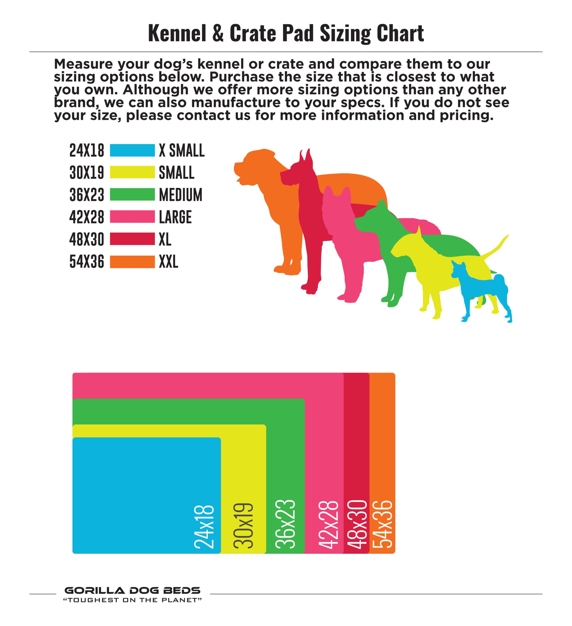 Dog crate hot sale pad sizes