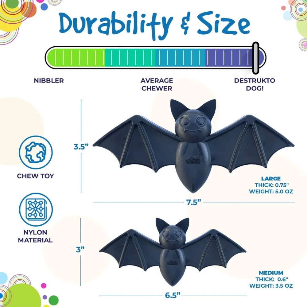 Vampire Bat Nylon Dog Chew Toy for Aggressive Chewers - Image 3